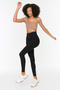 Black Push-Up Full-Length Knit Sports Leggings TWOAW21TA0030 - 3