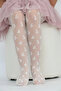 Girl's Drop White Patterned Thin Pantyhose - 2