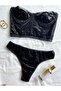 Black Velvet and Sequin Detailed Bralet Set
