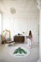 Green Beige New Year Themed Season Written Tree Patterned Modern Woven Base Round Decorative Carpet 2253 - 4