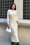 jüjü women's crew neck hijab compatible thick knitwear midi length long pinterest see-through knit dress - 2