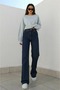 Snow Blue High Waist Wide Leg Loose, Casual Palazzo Jeans
