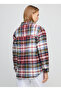 Red - Navy Blue Women's Coat Bbfw23Fjc016 - 3