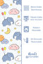 Little Elephant Patterned Printed Children's and Baby's Room Background Curtain with 2 Wings - PRD-16 - 4