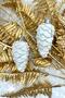 White 2 Pieces 10 cm Real Embossed Cone Christmas New Year Pine Tree Ornament Hangable Tree Ornament - 4