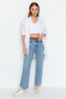 Light Blue High Waist Straight Jean TWOSS24JE00054