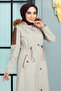 Beige Coat - Garni Detailed, Mi̇h10386 - 2