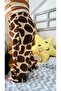 Giraffe Pattern Brown Color Velvet Girl - Boy / Baby Pants - 3