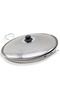 Hair Roasting Pan with Lid Stainless Chrome 30 cm Stainless Meat Fish Pan Handle Pan with Lid - 2