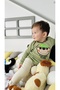 Major Monkey Embroidered Boy/baby Army Green Long Sleeve Top - 5
