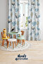 Blue Airplane Patterned Printed Children's and Baby's Room Background Curtain with 2 Wings - PRD-19 - 2