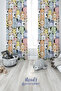 Colorful Little Animals Patterned Printed Children's and Baby's Room Background Curtain with 2 Wings - PRD-08