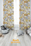 Orange Little Animals Patterned Printed Children's and Baby's Room Background Curtain with 2 Wings - PRD-05