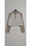 10438 Half Fisherman Zippered Glitter Sweater-Cream