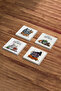 Halloween Spooky Trick or Treat Natural Stone Travertine Coasters Set of 4 - 2