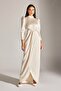 MEIDA ECRU DRAPED DOUBLE-BREASTED ENGAGEMENT DRESS - 5