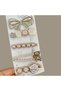 New Trend 5 Piece Cream Colored Jewelled Pearl Buckle Set - 4