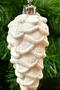 White 2 Pieces 10 cm Real Embossed Cone Christmas New Year Pine Tree Ornament Hangable Tree Ornament - 8