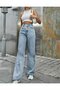 Caar 90's Snow Wash Blue Stretch Fabric Super High-Waist Relaxed Jeans Palazzo Pants - 2