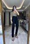 Skye Black Lycra High Waist Lycra Inner Slit Jeans-Black