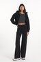 Super High Waist Black Lycra Palazzo Jeans - Wide Leg