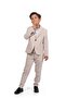 Plaid Pattern Sports Boy's Jacket, T-shirt, Jogger Pants Set - 3
