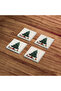 Christmas Tree, Christmas Tree Themed Natural Stone Travertine Coasters Set of 4 - 3