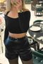 Madonna Boat Neck - Long Sleeve Crop Sports Body with Low Cut Chest - 3