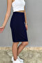 Women's Pencil Skirt Navy Blue - 4