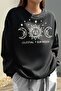 Moon Printed Black Sweatshirt