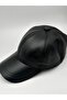 100% Leather Handmade Unisex Inner Lined Adjustable Size Velcro 8 Piece Leather Hat - 6