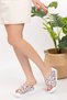 Women's Brown Butterfly Patterned Cross Open Model Airmax Sole Orthopedic Hospital Doctor Nurse Slippers - 3