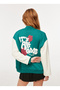 Crew Neck Emerald Green Women's Sweatshirt 241 Lcf 241004 Lona Emerald Green - 5