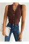 Women's Buttoned Knitwear Vest - 2