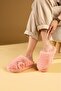 Winter women's indoor slippers with closed front furry teddy bear - 3