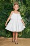 white short pearls girl's evening dress