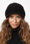 Visor Braided Lined Knitwear Winter Women's Colorful Beanie Knit Hat Black