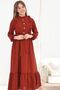Young Girl Aerobin Linen Fabric Full Length Hijab Dress Gilet - 4
