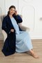 Women's Navy Blue Velvet Winter Dressing Gown Maternity Maternity Dressing Gown Nightgown Set