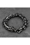 Stainless & Tarnish Resistant 316L Steel Bracelet with Ouroboros Dragon Design