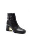 Women's Heeled Leather Boots Black 2355404K - 3