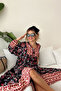Women's Black Button Detailed Ethnic Authentic Casual Dress - 3