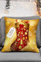New Year Themed Red Yellow Colored Christmas Stocking Merry Christmas Digital Printed Throw Pillow Cover - 3
