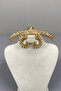 Honey Color Thin Ilayda Model Bridal Crown and Shuttle Stone Earring Set – Crown, Crystal Stone, Stylish Model – - 2