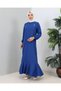 Brooch detailed twirl dress indigo - 2