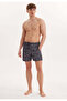 Men's Gray Printed Swim Shorts Wmgeometric - 2