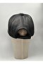 100% Leather Handmade Unisex Inner Lined Adjustable Size Velcro 8 Piece Leather Hat - 4