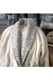 Dantela Home Premium Cotton Jacquard Family Bathrobe Set-mery Cream Petrol - 2