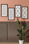 Modern Patterned 4-Piece Painting Set, 3 mm Mdf, Black Wooden Frame, Uv Printing