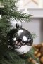 6 Pieces 8 Cm Christmas Silver Pine Tree Ornament Silver Shiny Large Size Cute Ball Ornament New Year Glass Tree Ball - 5